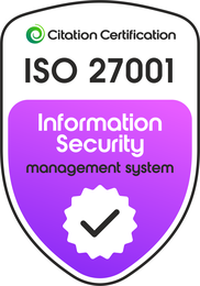 ISO 27001 — Information security management system, certified by Citation Certification