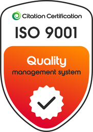 ISO 9001 — Quality management system, certified by Citation Certification